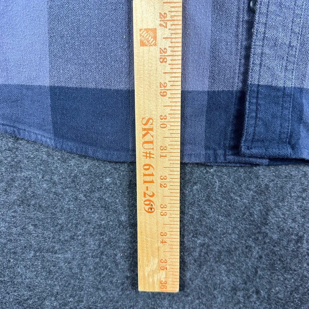 Carhartt Rugged Flex Flannel Shirt Mens Large Blue Buffalo Plaid TW4448-M Faded